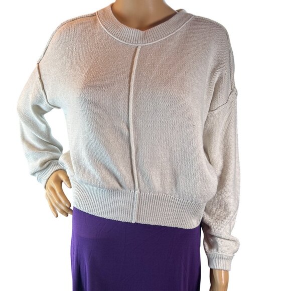 SO Round-neck Pullover Sweater in White Size XS - Picture 1 of 4